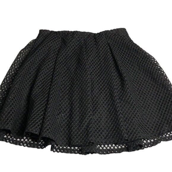 Rue 21 Skirt Womens XL Black Fishnet Mesh Pleated Lined Y2k Goth Grunge Witchy - Picture 11 of 16